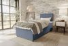 99rooms Kira Mini Boxspringbett Strukturstoff NEVE Blau 90x200 cm Bild 1