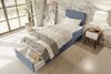 99rooms Kira Mini Boxspringbett Strukturstoff NEVE Blau 90x200 cm Bild 4