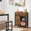 Vasagle Sideboard, mit Regalebene, Schublade & Schiebetür, Holz vintagebraun-schwarz, 80 x 30 x 70 cm Bild 3