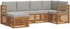 vidaXL Ecksofa Set 6 pcs Natürlich und Hellgrau Massivholz Akazie 3375071 Bild 2
