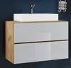 VCM Badmöbel Waschtisch Lendas 915286 Weiß / Honig-Eiche H. 52 x B. 80 x T. 52 cm Bild 2