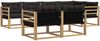 vidaXL Outdoor-Sofagarnitur mit Kissen 7 pcs Weiß und Schwarz 3388770 Bild 2