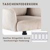 OTTO home Esszimmerstuhl Justin (Set, 2 St), gemütlicher Sessel mit Taschenfederkern, 360 Grad drehbar, Grob - Cord Bild 4