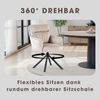 OTTO home Esszimmerstuhl Justin (Set, 2 St), gemütlicher Sessel mit Taschenfederkern, 360 Grad drehbar, Grob - Cord Bild 3