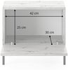 Selsey 'Lammelo' Nachttisch Greige mit goldenen Beinen 44 x 46 x 32 cm Bild 4
