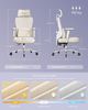 SONGMICS Schreibtischstuhl, Bürostuhl ergonomisch, Drehstuhl, höhenverstellbar, bis zu 150 kg belastbar,beige-weiß Bild 5