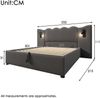 Polsterbett 160x200 cm mit Matratze, Bettkasten, Leselicht sowie 2 USB- und 2 Type-C-Anschlüssen Bild 5