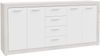 Forte BACCIO Sideboard 200, moderne Kommode für Wohn-/Schlafzimmer, 4-türig, 4 Schubladen, Holzwerkstoff, Sandeiche Holzdekor|Weiß, 197,1 cm breit x 91,9 cm hoch x 41 cm tief Bild 3