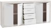 Forte BACCIO Sideboard 200, moderne Kommode für Wohn-/Schlafzimmer, 4-türig, 4 Schubladen, Holzwerkstoff, Sandeiche Holzdekor|Weiß, 197,1 cm breit x 91,9 cm hoch x 41 cm tief Bild 5