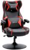 Vinsetto Gaming Stuhl mit Wippfunktion, höhenverstellbarer Bürostuhl, ergonomischer Computerstuhl mit Lautsprecher, Lenden- und Nackenstütze für Spielzimmer Kunstleder Rot+Schwarz Bild 2