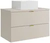 Vente-unique - LAVENA Waschbeckenmöbel Holz, Platte Beige - B 46 cm x H 50 cm x L 80 cm Bild 3