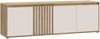Forte ELISTON TV-Schrank 170 180, modernes Lowboard mit Lamellendesign, 4-türig, Wohnzimmer, Mauvella Eiche Holzdekor|Kashmir Beige, 174,3 cm breit x 56,1 cm hoch x 41,5 cm tief Bild 3