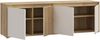 Forte ELISTON TV-Schrank 170 180, modernes Lowboard mit Lamellendesign, 4-türig, Wohnzimmer, Mauvella Eiche Holzdekor|Kashmir Beige, 174,3 cm breit x 56,1 cm hoch x 41,5 cm tief Bild 5