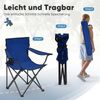Sunula Campingstuhl Faltbar Anglerstuhl Ultraleicht Faltstuhl mit Armlehnen, mit Getränkehalter, mit Tragetasche, bis max. 100 kg, Blau Bild 5