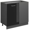 Eckunterschrank R-Line Schwarz Hochglanz 86 cm ohne Arbeitsplatte Vicco Bild 4