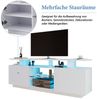 Merax Lowboard, mit LED-Beleuchtung und Glasablage,TV-Schrank Hochglanz,Fernsehtisch Bild 2