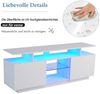 Merax Lowboard, mit LED-Beleuchtung und Glasablage,TV-Schrank Hochglanz,Fernsehtisch Bild 3