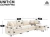 REDOM Ecksofa Modulares Sofa mit Armlehnen, Stauraum, USB/Type-C & Becherhaltern 1 Teile, Chenille, Beige, 313 x 147 x 82 cm Bild 2