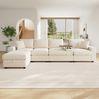 REDOM Ecksofa Modulares Sofa mit Armlehnen, Stauraum, USB/Type-C & Becherhaltern 1 Teile, Chenille, Beige, 313 x 147 x 82 cm Bild 4