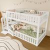 90X200 Etagenbett, Leiter mit Stauraum, Weiß Bild 4