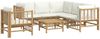 vidaXL 7-tlg. Garten-Lounge-Set mit Cremeweißen Kissen Bambus 3155189 Bild 3