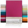 Beautex Spannbettlaken, Gummizug: rundum, (1 Stück), gekämmte Baumwolle Premium Jersey, 160g/m², Bordeaux, Boxspring - 100x200x45 cm Bild 4