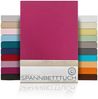 Beautex Spannbettlaken, Gummizug: rundum, (1 Stück), gekämmte Baumwolle Premium Jersey, 160g/m², Bordeaux, Boxspring - 100x200x45 cm Bild 5