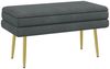 HOMCOM Sitzbank Polsterbank mit Stauraum, Samtoptik, Bettbank mit Stahlbeine (Aufbewahrungsbank, 1-St, Schuhbank), für Wohnzimmer, Schlafzimmer, Grau, 79,5 x 37,5 x 43 cm Bild 5