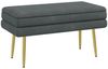HOMCOM Sitzbank Polsterbank mit Stauraum, Samtoptik, Bettbank mit Stahlbeine (Aufbewahrungsbank, 1-St, Schuhbank), für Wohnzimmer, Schlafzimmer, Grau, 79,5 x 37,5 x 43 cm Bild 4
