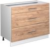 Küchenunterschrank Fame-Line Goldkraft Eiche/Weiß 100 cm, AP Eiche Vicco Bild 1