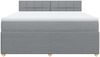 vidaXL Boxspringbett mit Matratze Hellgrau 180x200 cm Stoff 3287535 Bild 4