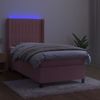 vidaXL Boxspringbett mit Matratze & LED Rosa 100x200 cm Samt 3139672 Bild 3