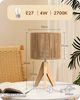 EDISHINE LED Nachttischlampe mit Seil-Lampenschirm, LED wechselbar, Warmweiß, Tischlampe holz mit Leuchtmittel, Boho Tischleuchte für Schlafzimmer Bild 4