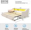 Ausziehbett 90/180×190 cm mit Lattenrost, USB und LED, Beige, ohne Matratze Bild 5