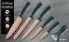 6 teiliges Messerset Grün Gold Edtition (5 Messer & 1 Sparschäler) Edelstahl in Klappbox mit Magnetverschluss scharfe Messerklingen Küchenmesser Chefmesser Pizzamesser Motiv 1 Bild 3