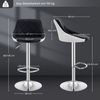 WOLTU BH30sz-2 Design 2 farbig Barhocker mit Griff , 2er Set , stufenlose Höhenverstellung , verchromter Stahl , Antirutschgummi , pflegeleichter Kunstleder , gut gepolsterte Sitzfläche , schwarz+weiss Bild 3