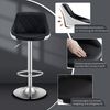 WOLTU BH30sz-2 Design 2 farbig Barhocker mit Griff , 2er Set , stufenlose Höhenverstellung , verchromter Stahl , Antirutschgummi , pflegeleichter Kunstleder , gut gepolsterte Sitzfläche , schwarz+weiss Bild 4
