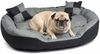 Hossis Wholesale Hundebett Grau Größe M 85x70x20cm | Kuscheliges Hundesofa mit Wendekissen & Zierkissen | Waschbar & abwischbar | Bequemes Hundekörbchen für kleine Hunde | Geruchsfrei Bild 5