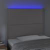 LED Kopfteil, Bettkopfteil, Minimalistisch Grau 100x5x118/128 cm Kunstleder Bild 3