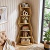 Tribesigns Eckregal 6-stufiges Ecke Bücherregal, 175cm Standregal Aufbewahrungsregal, Wellen-Design Bücherregal aus Holz Bild 2
