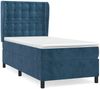 vidaXL Boxspringbett mit Matratze Dunkelblau 100x200 cm Samt 3129439 Bild 2