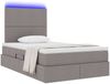 vidaXL Bett mit Stauraum und LED mit LED Taupe 120 x 200 cm Polyester 3372348 Bild 3