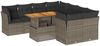 vidaXL 9-tlg. Garten-Sofagarnitur mit Kissen Grau Poly Rattan 3326909 Bild 2