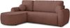 Ecksofa Jazz mit Schlaffunktion und Bettkasten - Bouclé-Stoff - L-Form Couch, Polstersofa, Schlafsofa, Sofagarnitur, Bettsofa (Rosa (Coral 45), Ecksofa Links) Bild 2