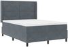 vidaXL Boxspringbett mit LED-Lichtleisten Dunkelgrau 160 x 200 cm Samt 3343875 Bild 3