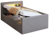 REDOM Polsterbett Funktionsbett Kinderbett (mit LED-Licht, USB-Ladeanschluss & Hydraulischem Stauraum, Samtstoff, Verstellbare Rückenlehnen, mit Regal und Nachtlicht, 90x200 cm), ohne Matratze Bild 4