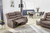 2-Sitzer-Relaxsofa Couch Liegefunktion Federkernpolster Stoff Vintage Graubraun Bild 3