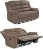 2-Sitzer-Relaxsofa Couch Liegefunktion Federkernpolster Stoff Vintage Graubraun Bild 1