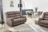 2-Sitzer-Relaxsofa Couch Liegefunktion Federkernpolster Stoff Vintage Graubraun Bild 2
