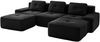 Cloud Modulsofa Boneless U-förmiges Sofa,Modulares Sofa mit Ottoman Modulares Cloud-Sofa 3-Sitzer Corduroy-Cloud-Sofa für Wohnzimmer Montagefreies Sofa,Corduroy,Schwarz, Bild 5